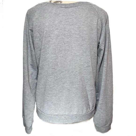 Chin Up Apparel High Low Printed Floral 93 Sweater Size XL Gray - Picture 2 of 5